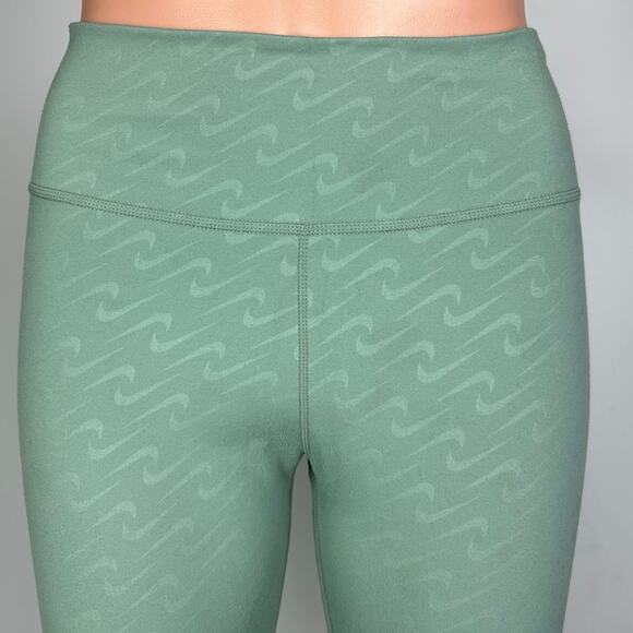 Nike Dri-Fit Check Logo Icon Mint Sage Green Pull-On Athletic Leggings Size S - Picture 4 of 9